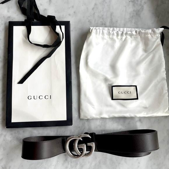 Gucci Men’s Brown Leather Interlocking GG Belt - Picture 1 of 4